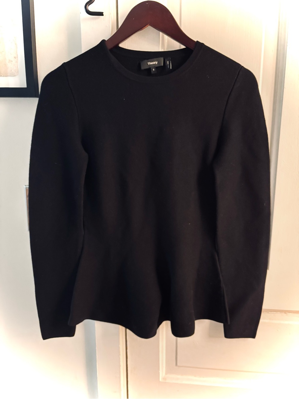 Theory peplum black sweater